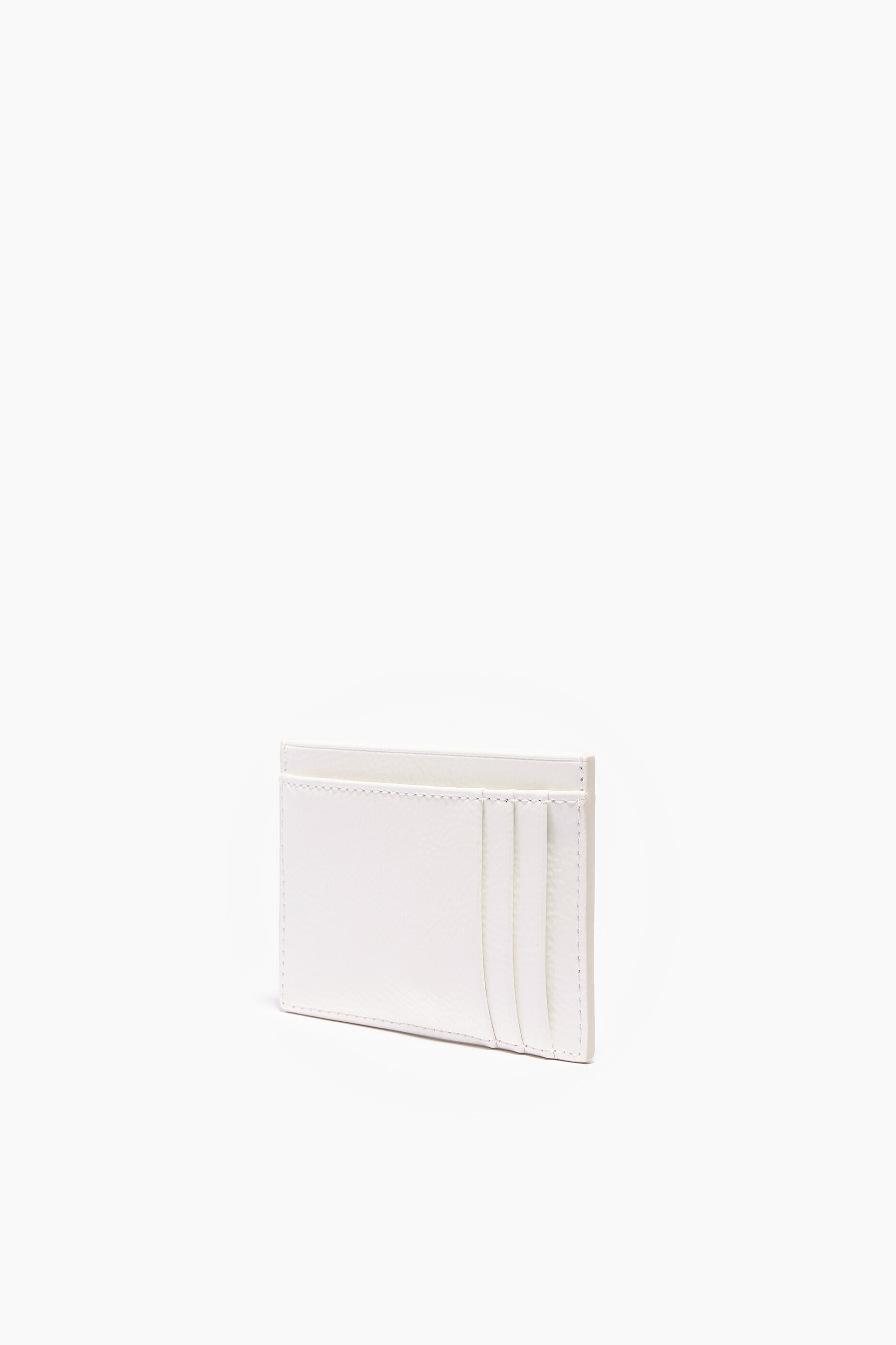 Porta-cartões em couro envernizado branco