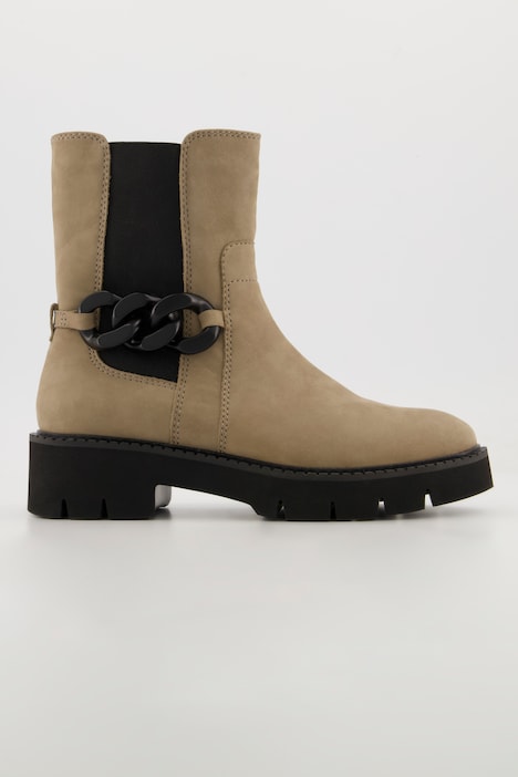 Leder-Chelseaboots, Tamaris Comfort, Zierschnalle, Weite H
