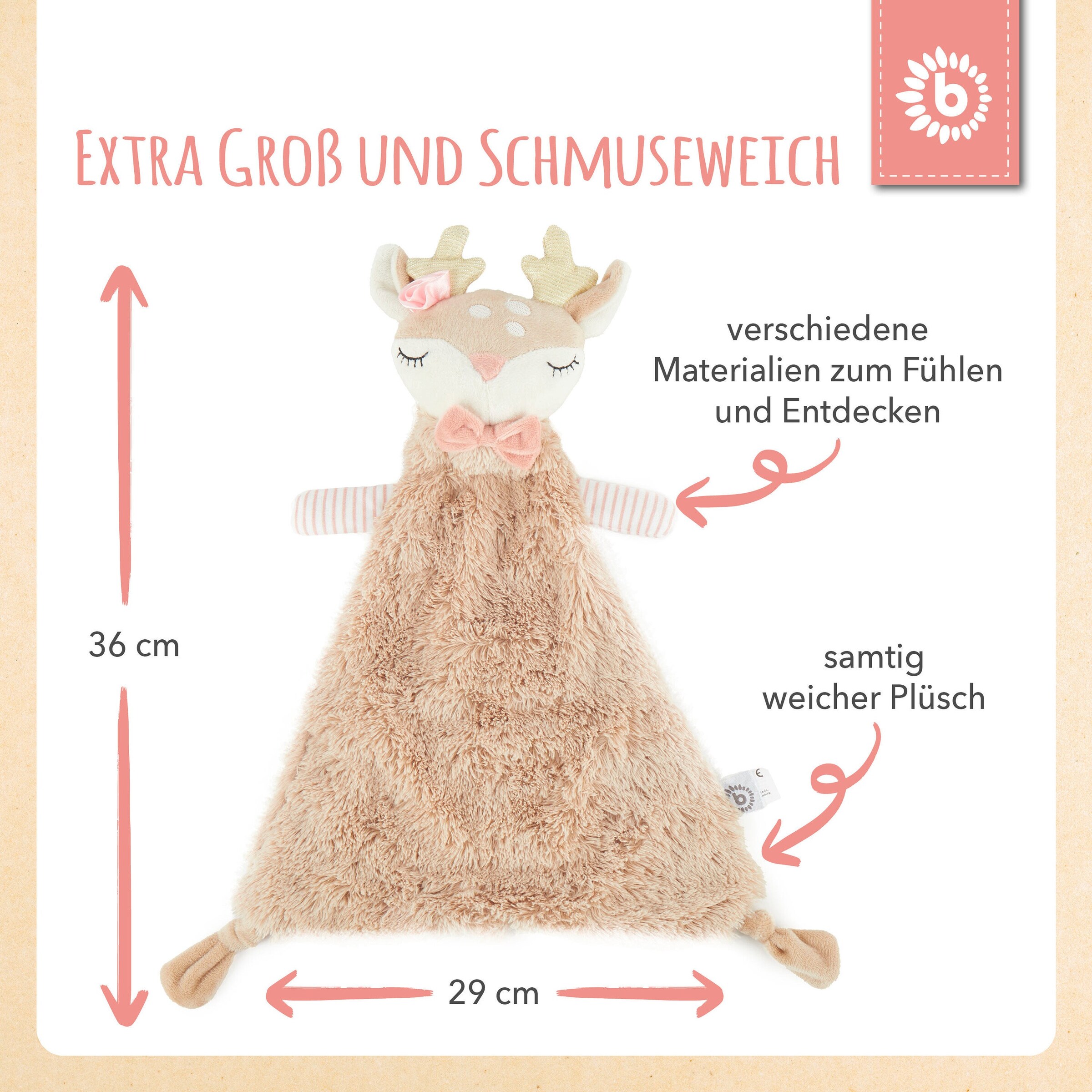 Bieco Schmusetuch Reh - ab Geburt Beige