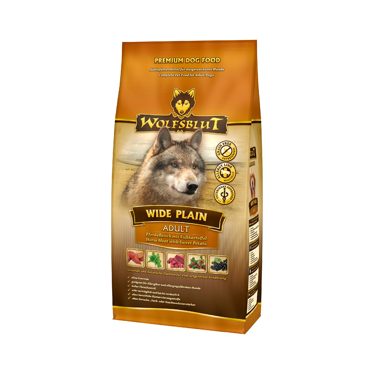WOLFSBLUT Wide Plain Pferdefleisch mit Süßkartoffel 2 kg