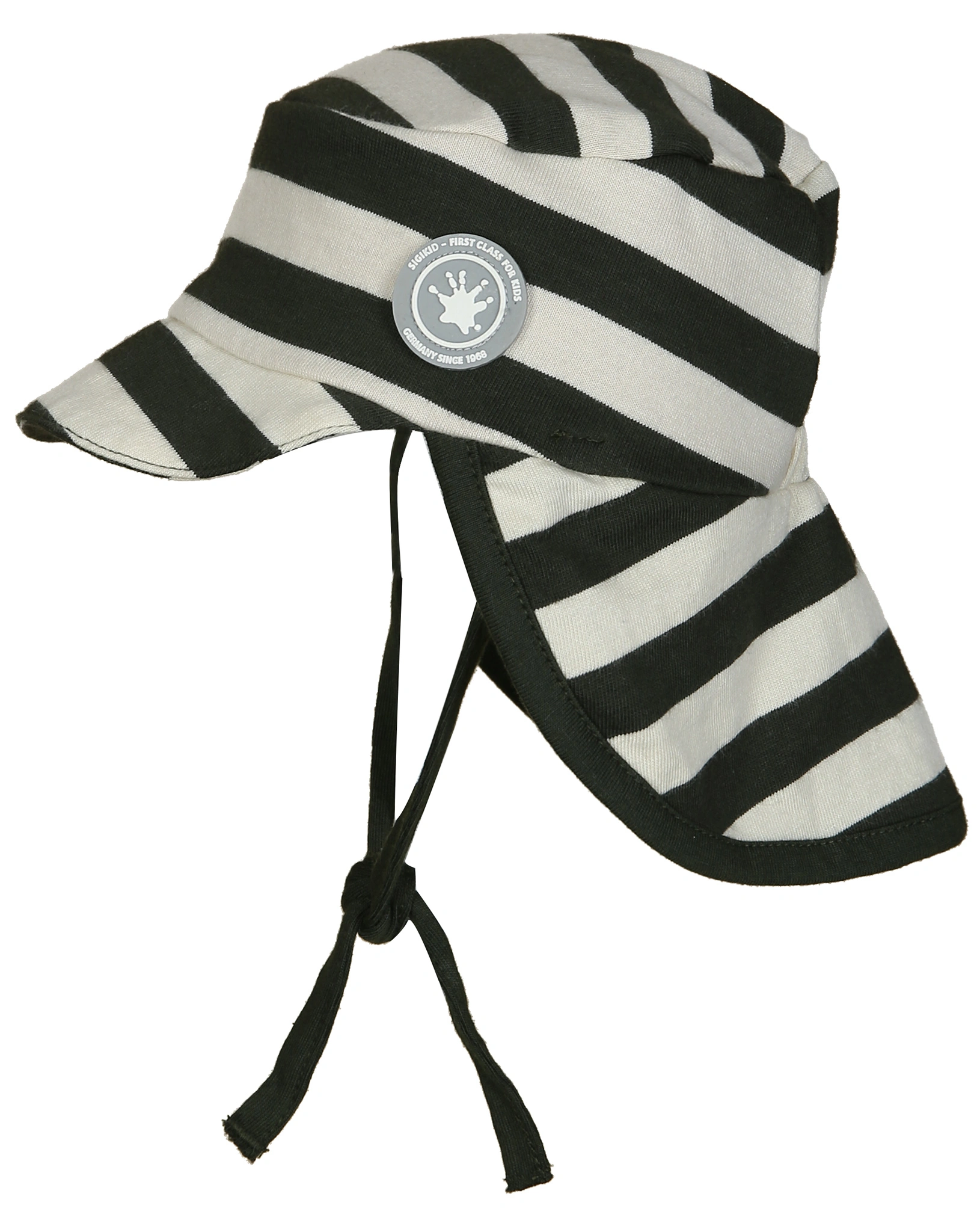 Schirm-Mütze FIRST STRIPES mit Nackenschutz in beige/grün