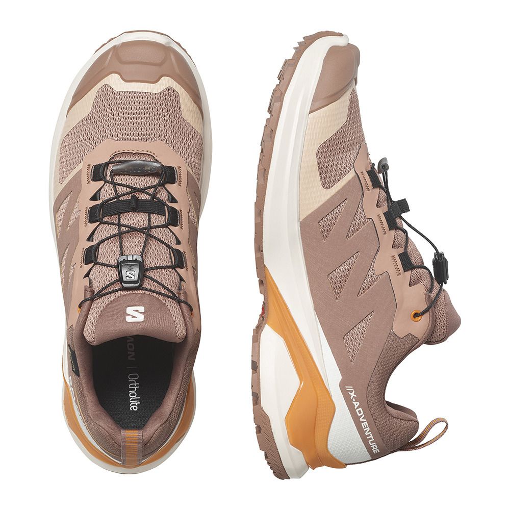 Salomon X-ADVENTURE GTX - Chaussures trail Femme mocha mousse/vanilla ice/turmeric