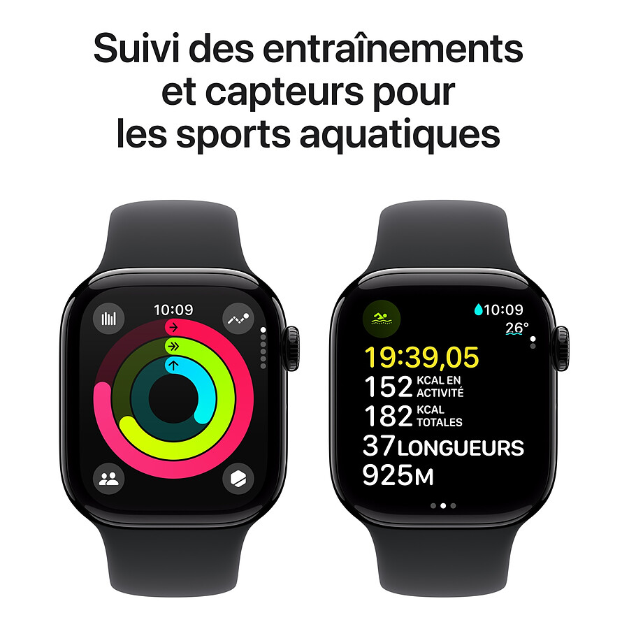 Apple Watch Series 10 GPS + Cellular - Aluminium Argent - Bracelet Sport Denim - 42 mm - Taille S/M