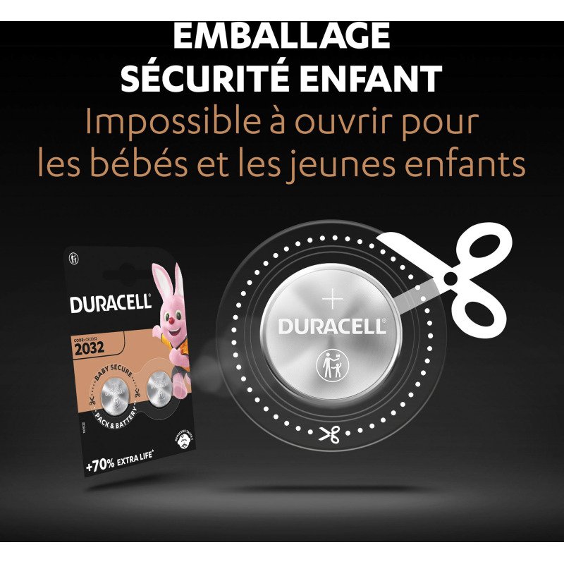 Duracell - Pack de 6 piles bouton Lithium CR2032 - 3V