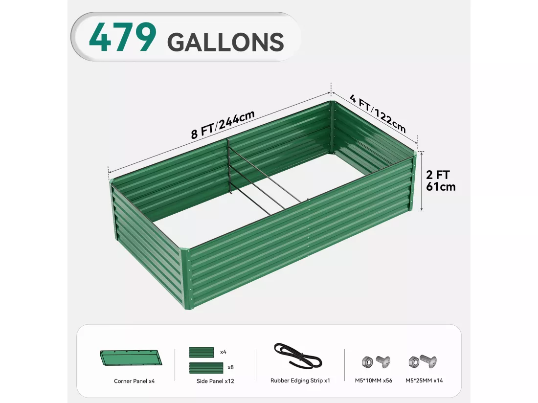 YITAHOME Lit Surélevé - 174 x 90 x 88 cm - pour l'extérieur - avec Gants - Gris Foncé