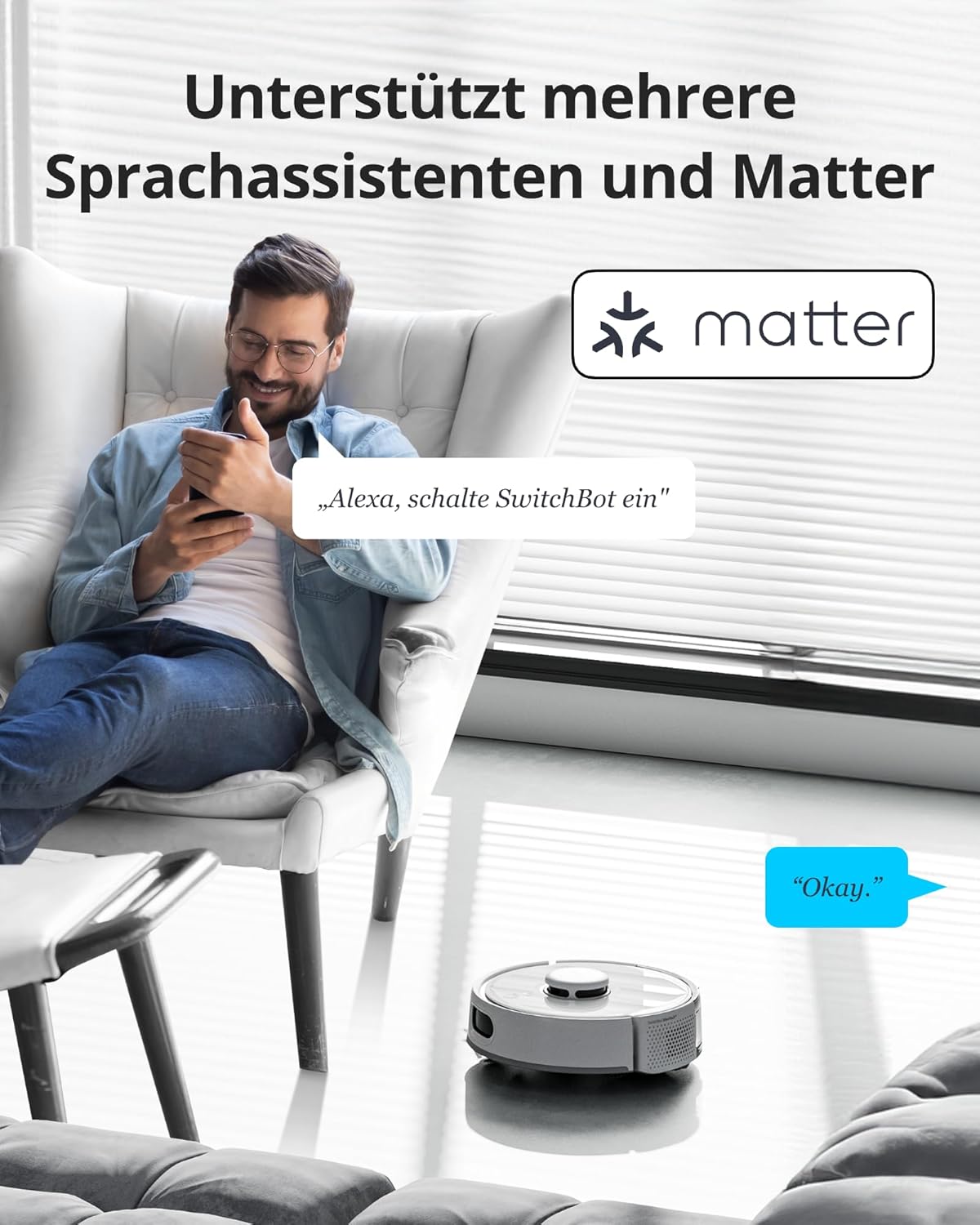 SwitchBot K10+ Pro Saugroboter mit Absaugstation 90 Tage, 45dB Ultraleise, Mini Staubsauger Roboter mit LiDAR-Navigation für Große Eckenabdeckung, Einweg-Feuchttücher zum Wischen, kompatibel mit Alexa