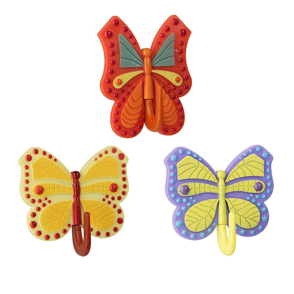 Crochet adhésif papillon 6x6cm