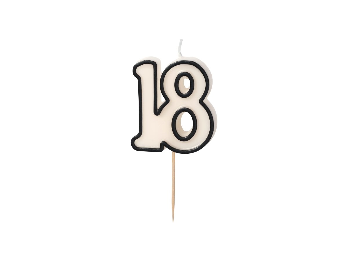 19 Jaar Kaars Zwart Wit 5,5cm