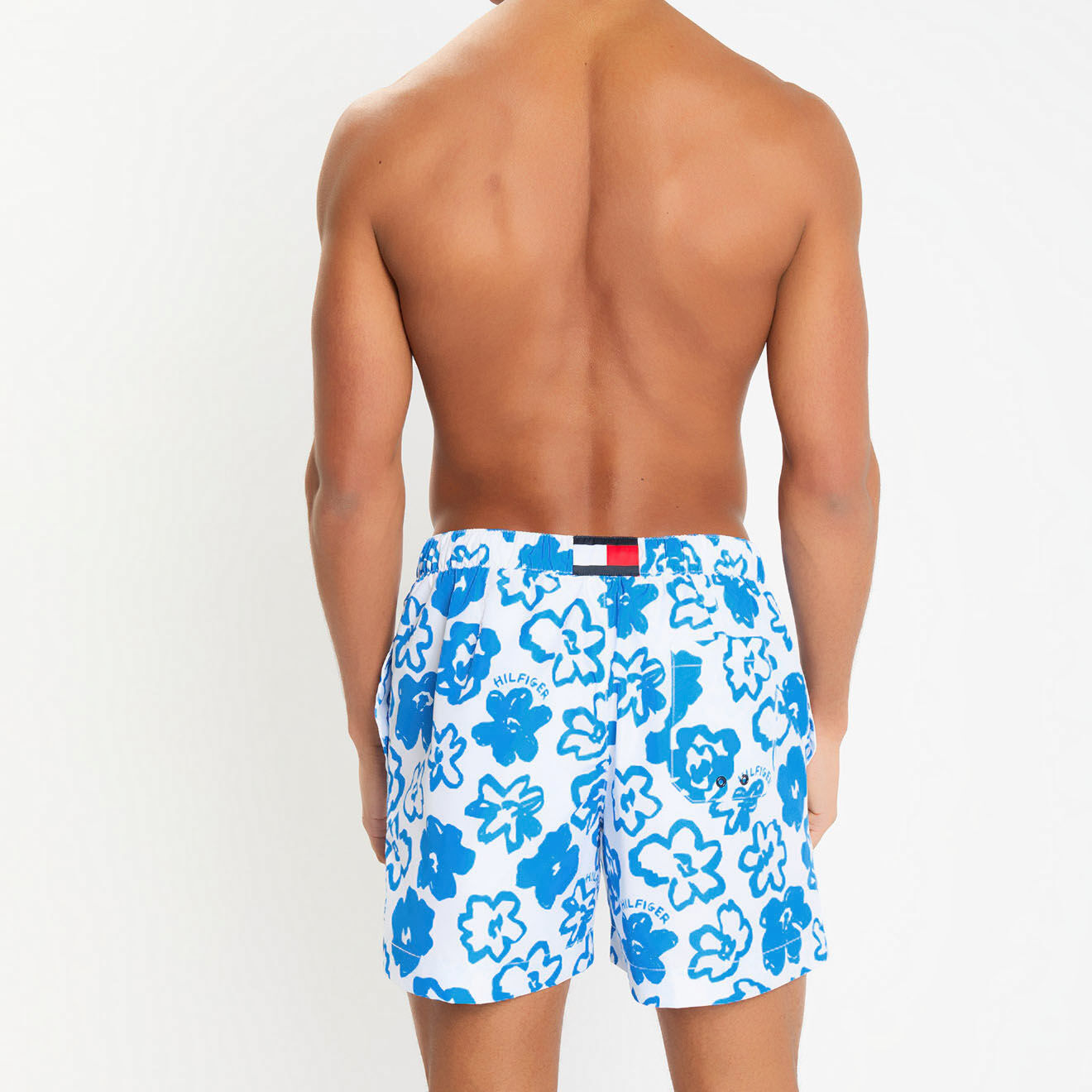 Tommy Hilfiger Short de bain à fleurs blanc/bleu