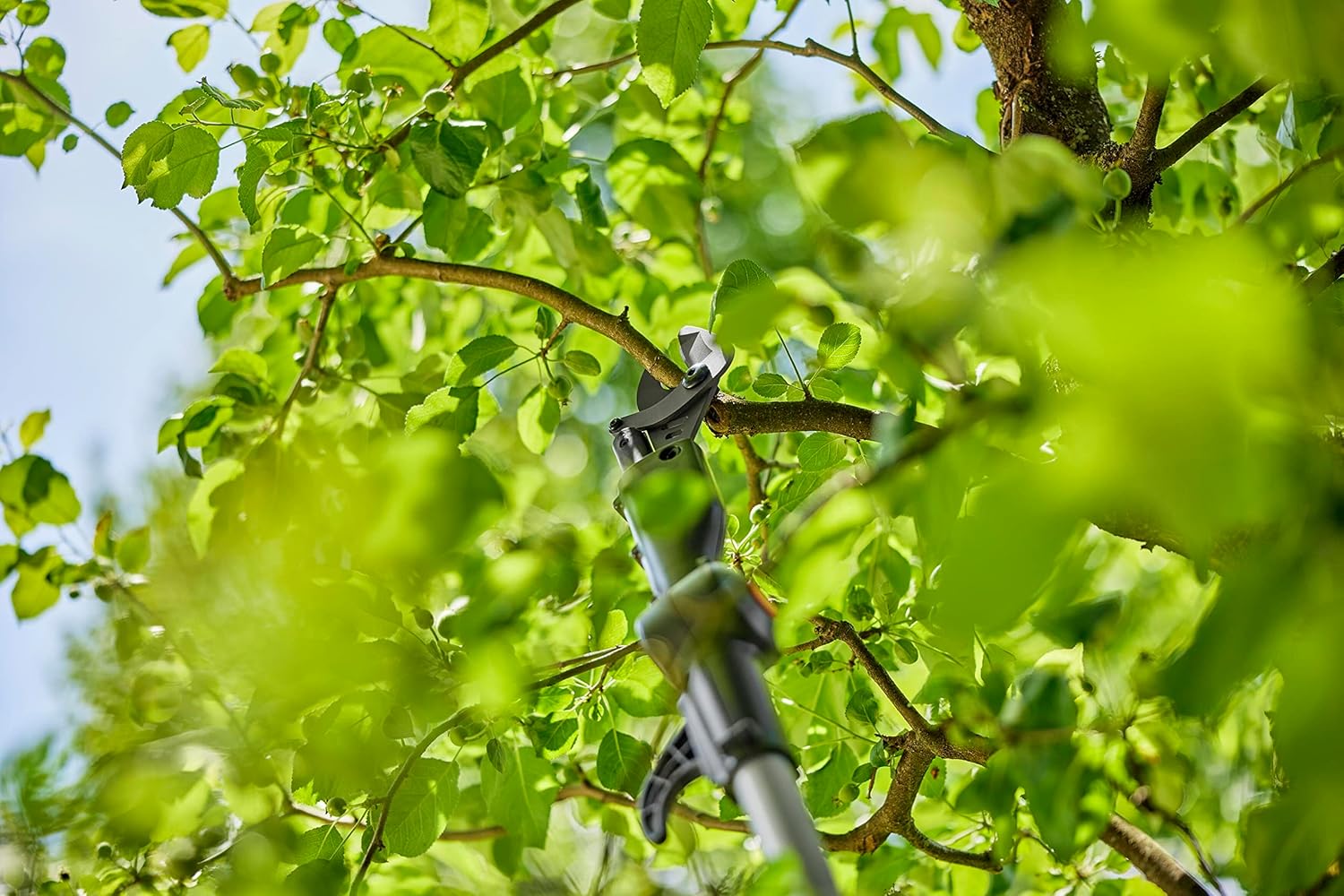 Gardena Akku-Teleskop-Baumschere HighCut 360/18V P4A ohne Akku: Astschere mit Teleskopstiel für Zweige in bis zu 5 m Höhe,schwenkbarer Schneidkopf, ergonomischer Griff, LED-Anzeige (14776-55)