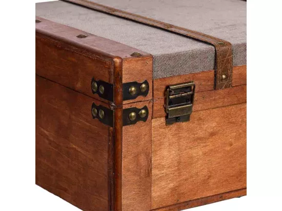 Valise en bois marron 45x31x17/40
