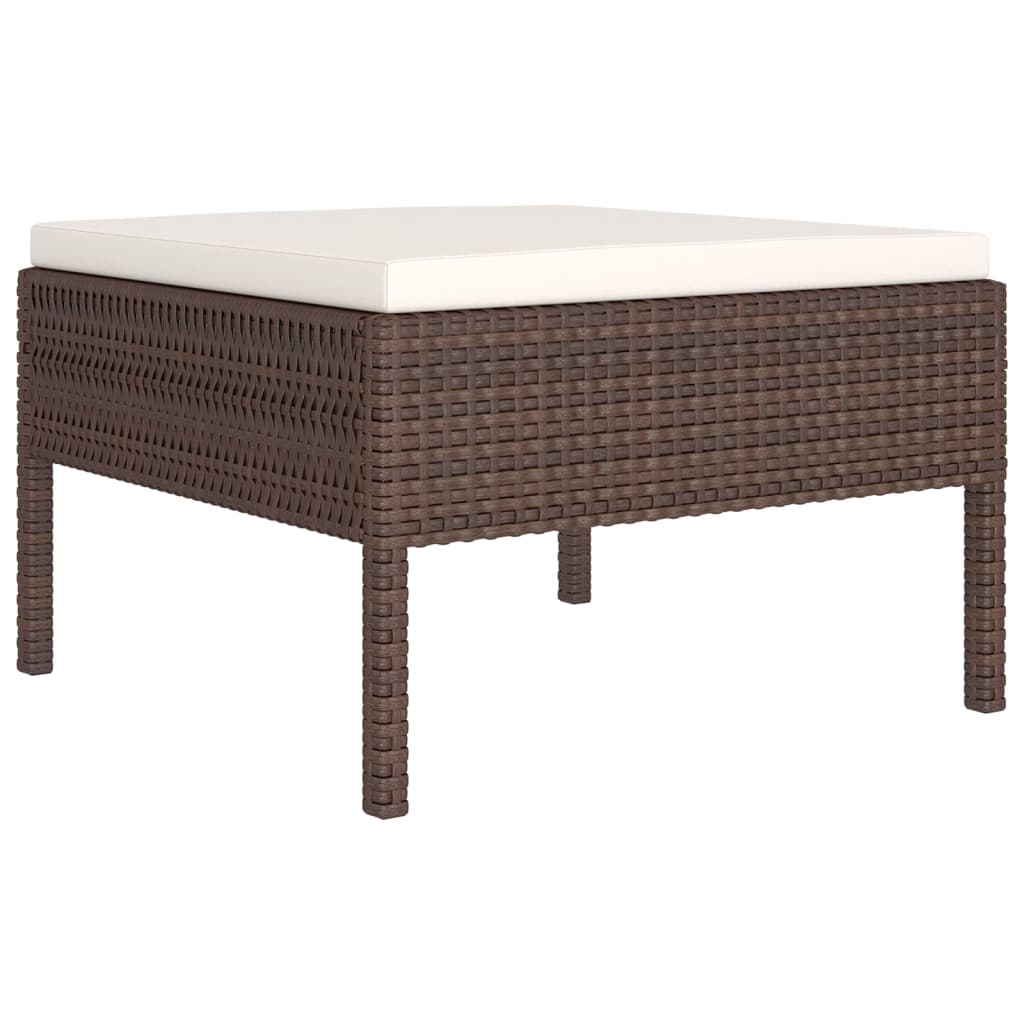 Salon de jardin meuble d'extérieur ensemble de mobilier 11 pièces avec coussins résine tressée marron