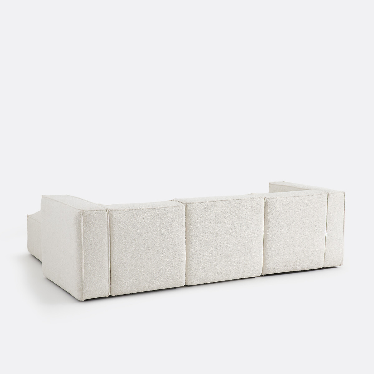LA REDOUTE INTERIEURS<br>Sofá modular de 3 lugares e pufe, bouclette Seven