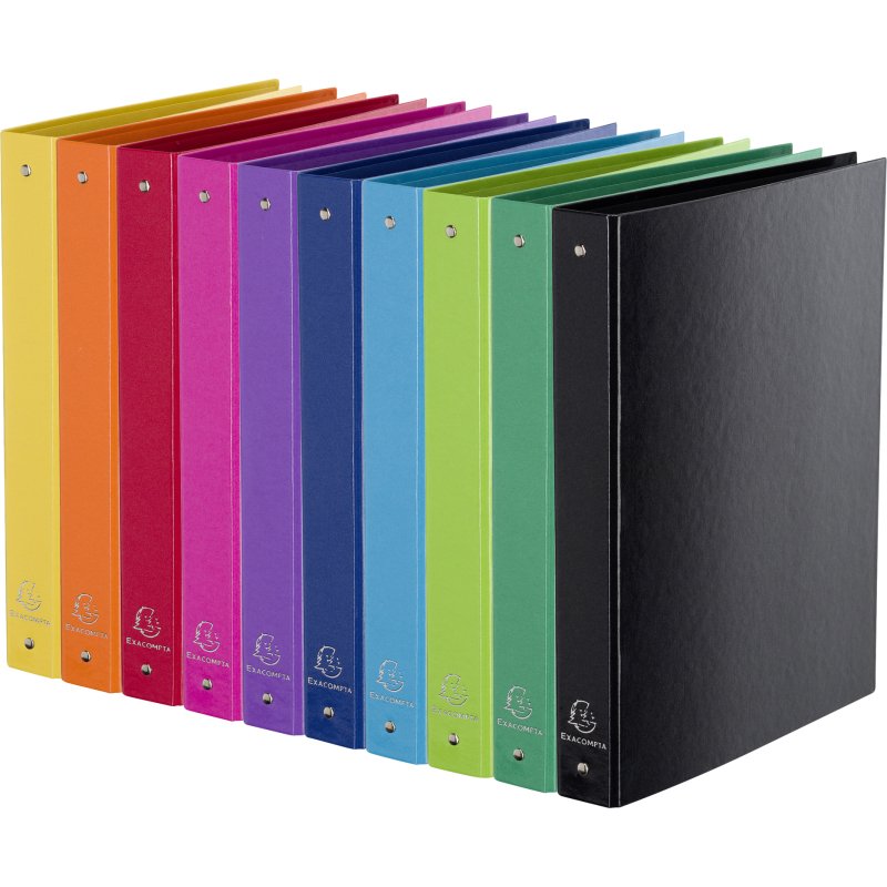 Classeur 4 anneaux cartonné Exacompta Iderama A4 - Dos 4 cm couleurs assorties