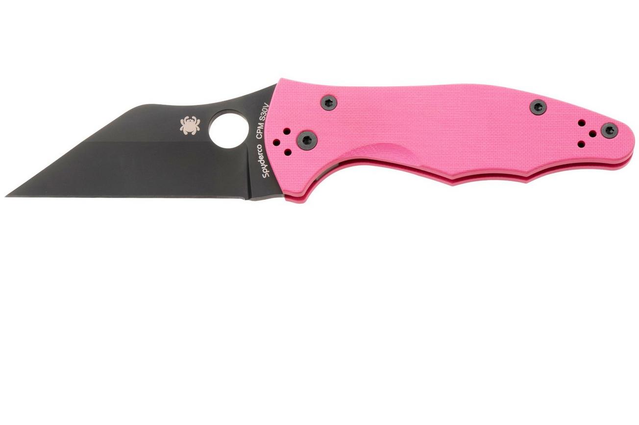 Spyderco Yojimbo 2 C85GPNBKP2, Living Beyond Breast Cancer Sprint Run, Black CPM S30V, Pink G-10 zakmes, Michael Janich design