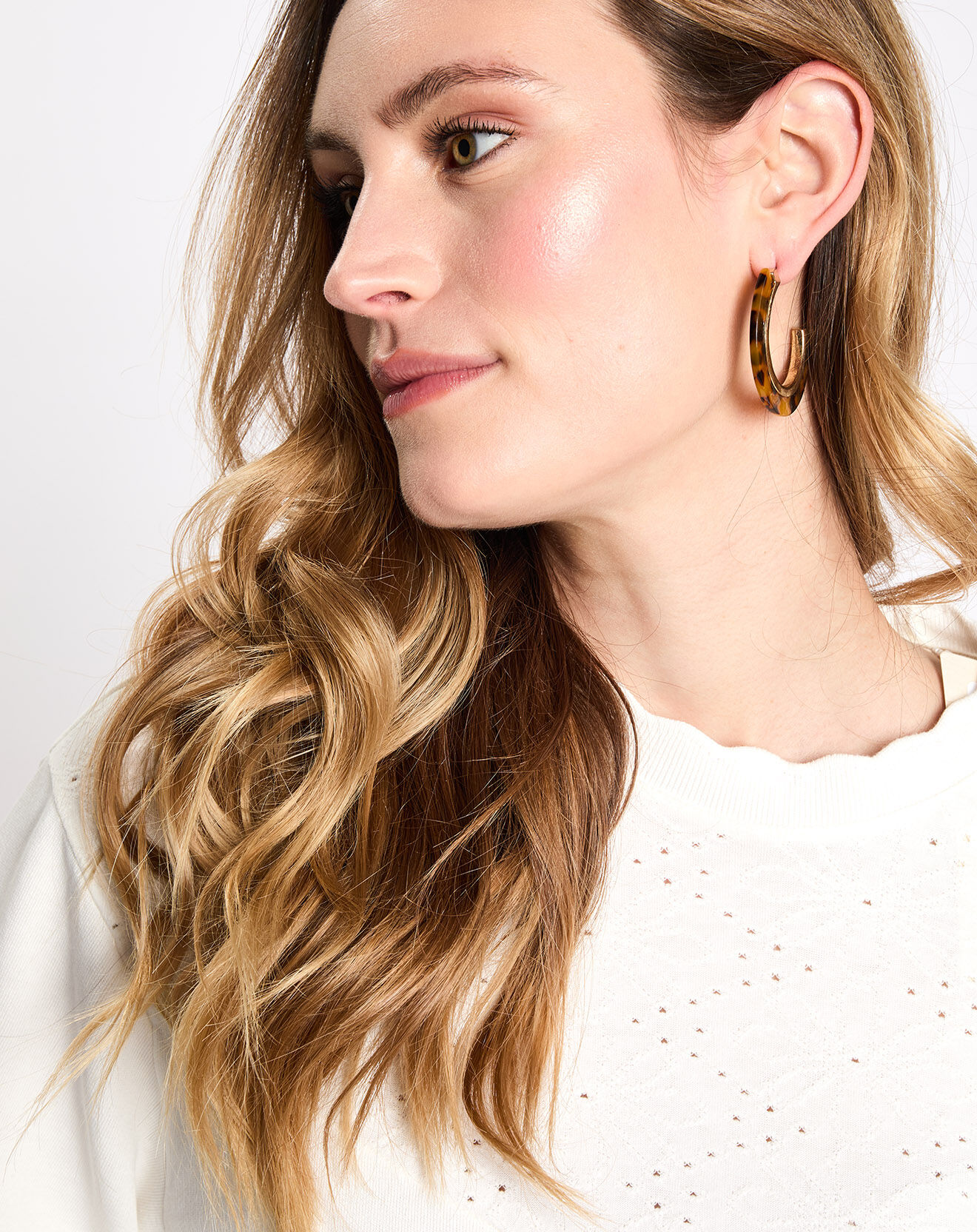 Esprit Sweat brodé ml blanc