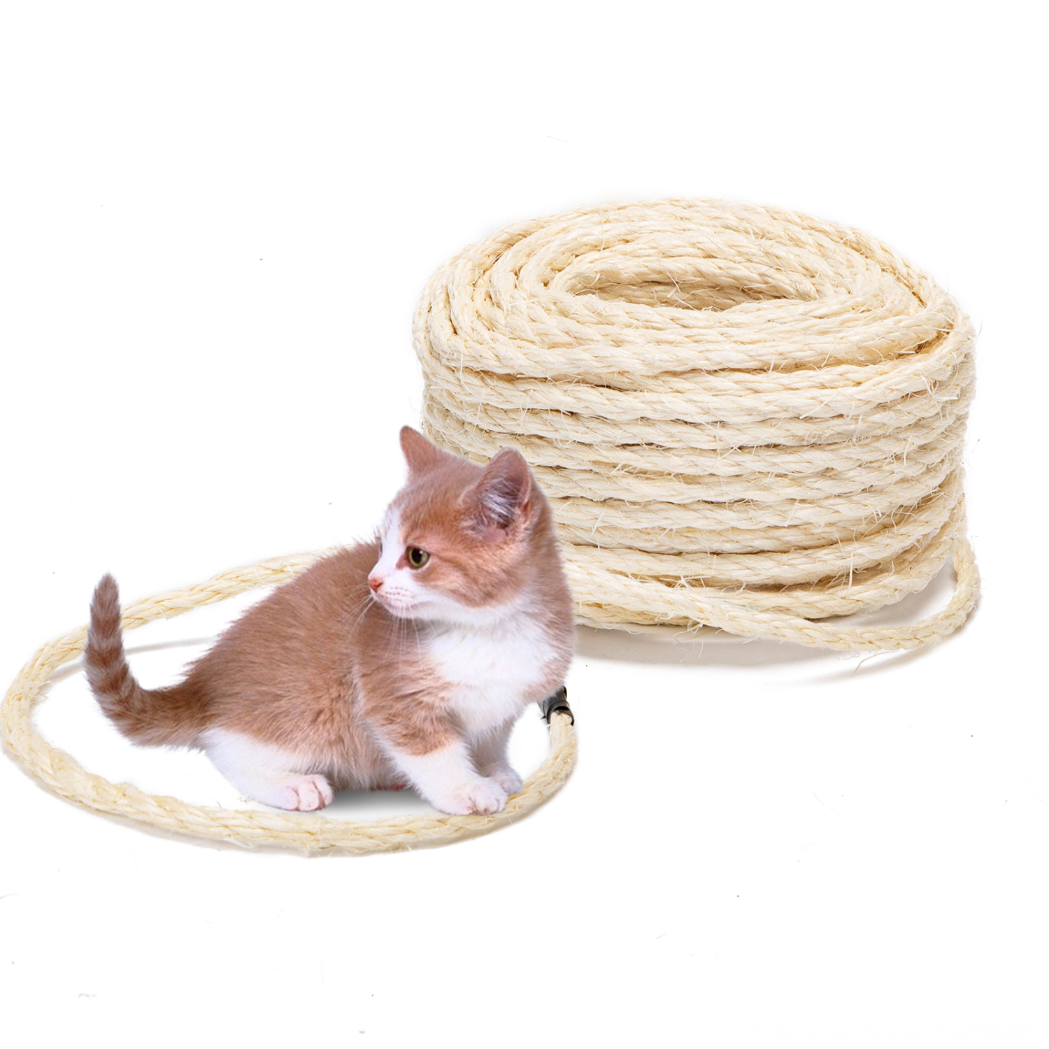 Nobleza - Corda de sisal de 6 mm para gatos, ideal para arranhadores, reparos e substituições de arranhadores, decoração artesanal DIY, branca, 20 m