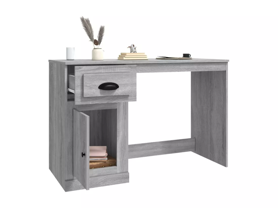 Bureau avec tiroir sonoma gris 115x50x75 cm bois d'ingénierie