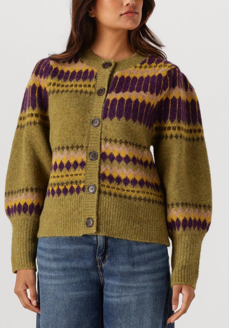 groene antik batik trui mohi cardigan