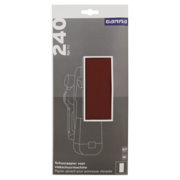 GAMMA schuurpapier vlakschuurmachine 280x115mm K240 klemmen zonder stofgaten 10 st.