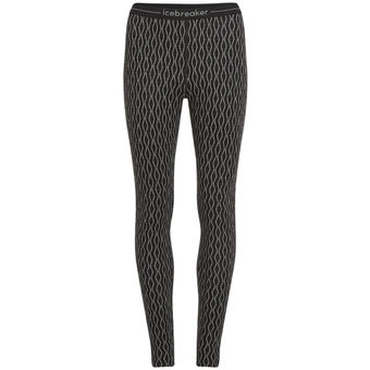 Icebreaker Merino 260 Vertex Leggings On-Piste Funktionshose Black / Snow / J Damen