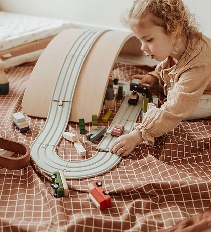 Play&Go Spielteppich - Ø140 - Gitter Brown