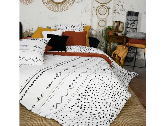 TERRE DE NUIT - Parure de lit housse de couette Parure de lit ikat 240x220 cm