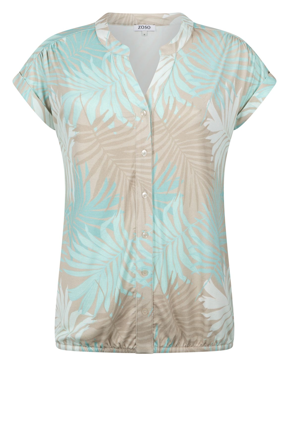 Zoso - Lola Printed Top - Aqua/Sand