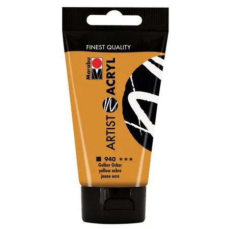 Marabu Artist Acryl, Gelber Ocker 940, 75 ml
