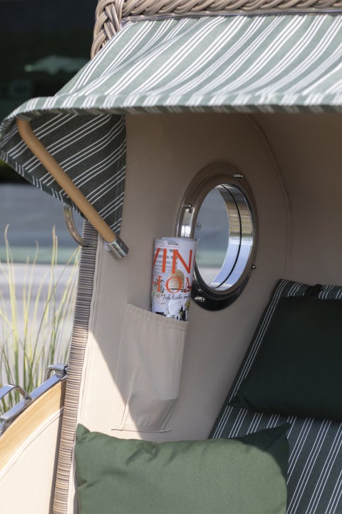 Strandstoel Rantum teak PE grijs design 545