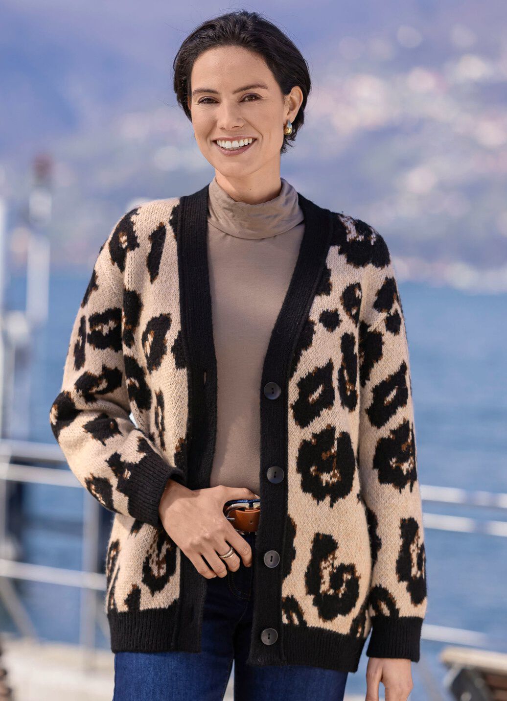 Strickjacke mit flauschigem Griff