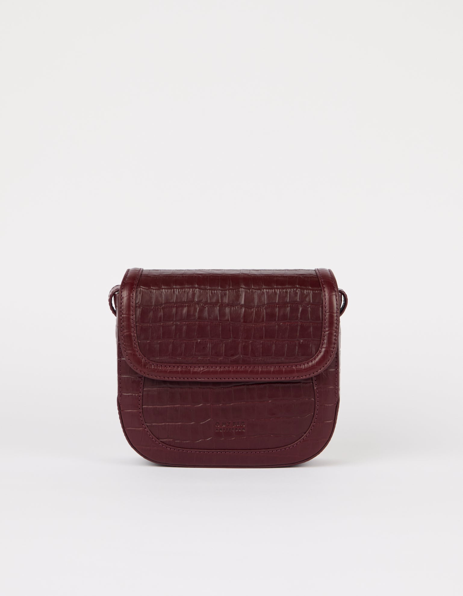 Nina - Dark Cherry Croco Print Leather