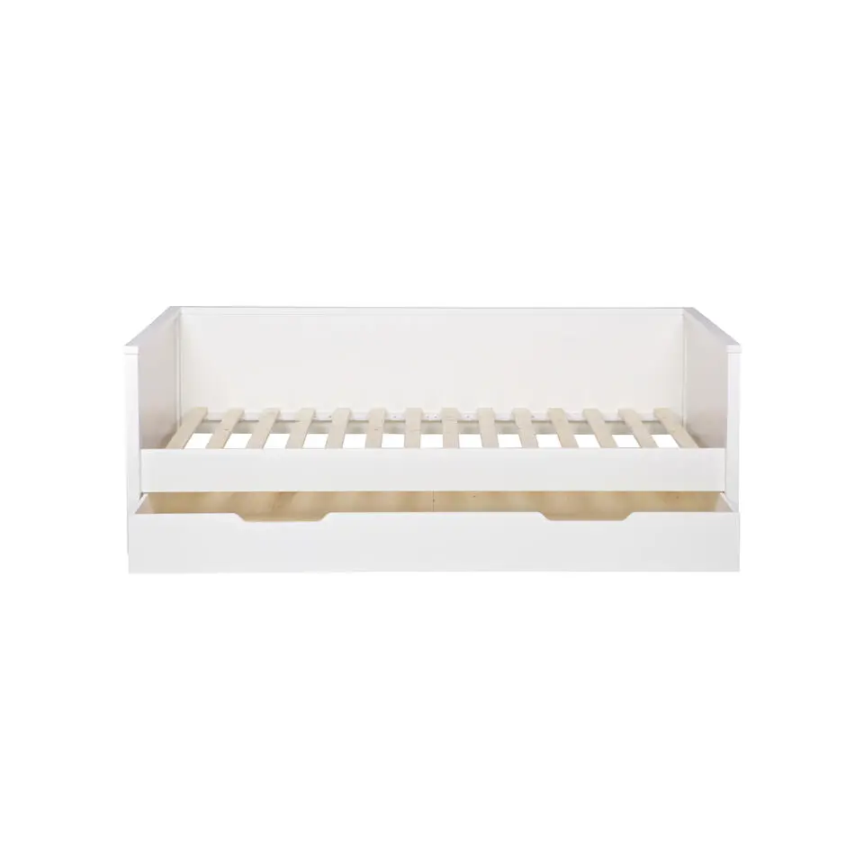 WOOOD Nikki Bedbank Incl Bedlade/Lattenrol - Grenen - Wit - 73x208x100