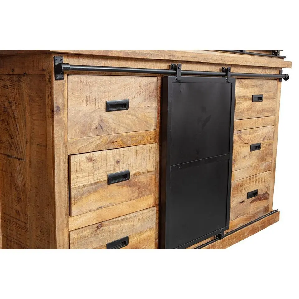 Mangohoutonline - Buffetkast Denver 140cm Recht Rechthoekig - Bruin - Mahom