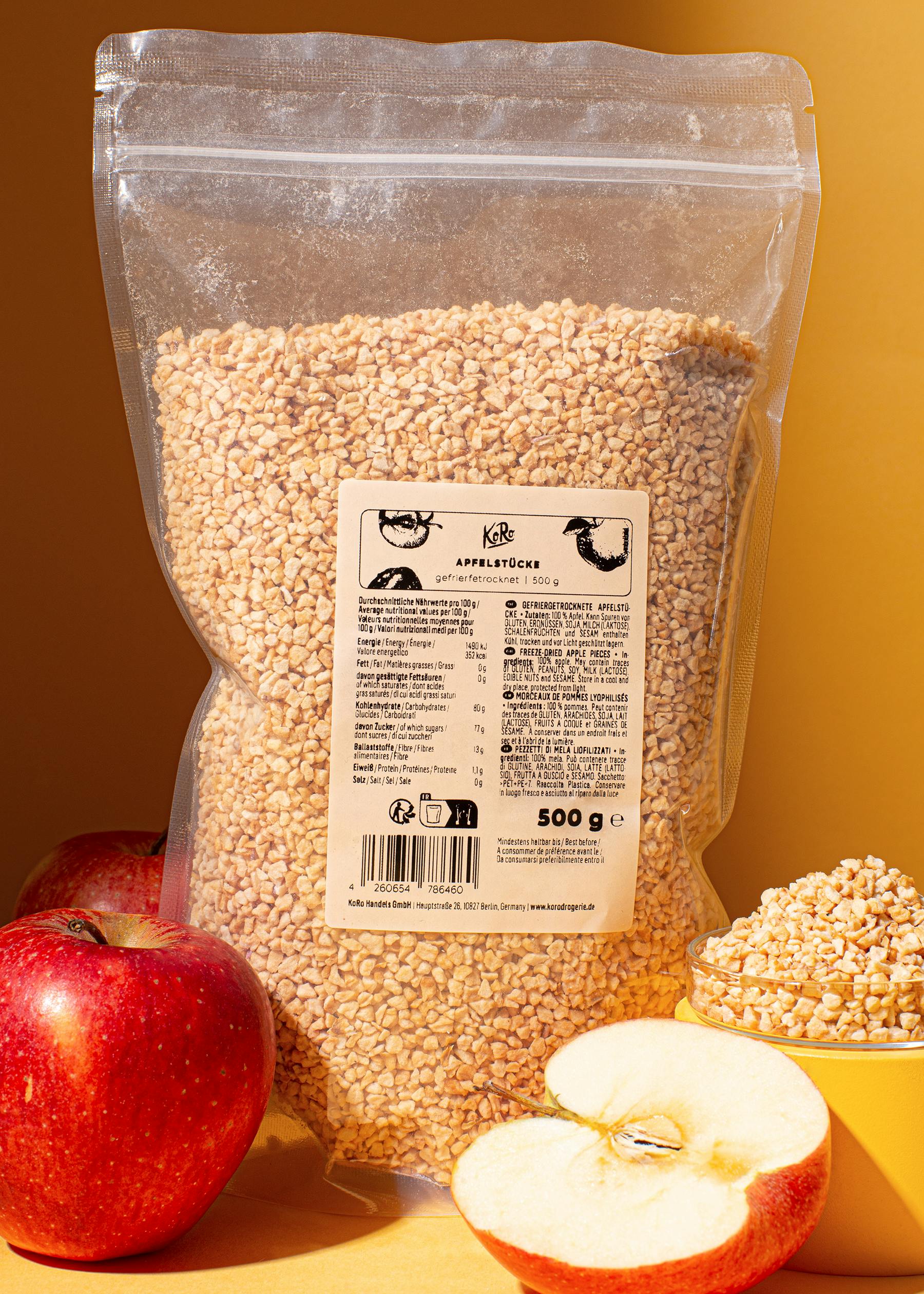 Gefriergetrocknete Apfelstücke 500 g