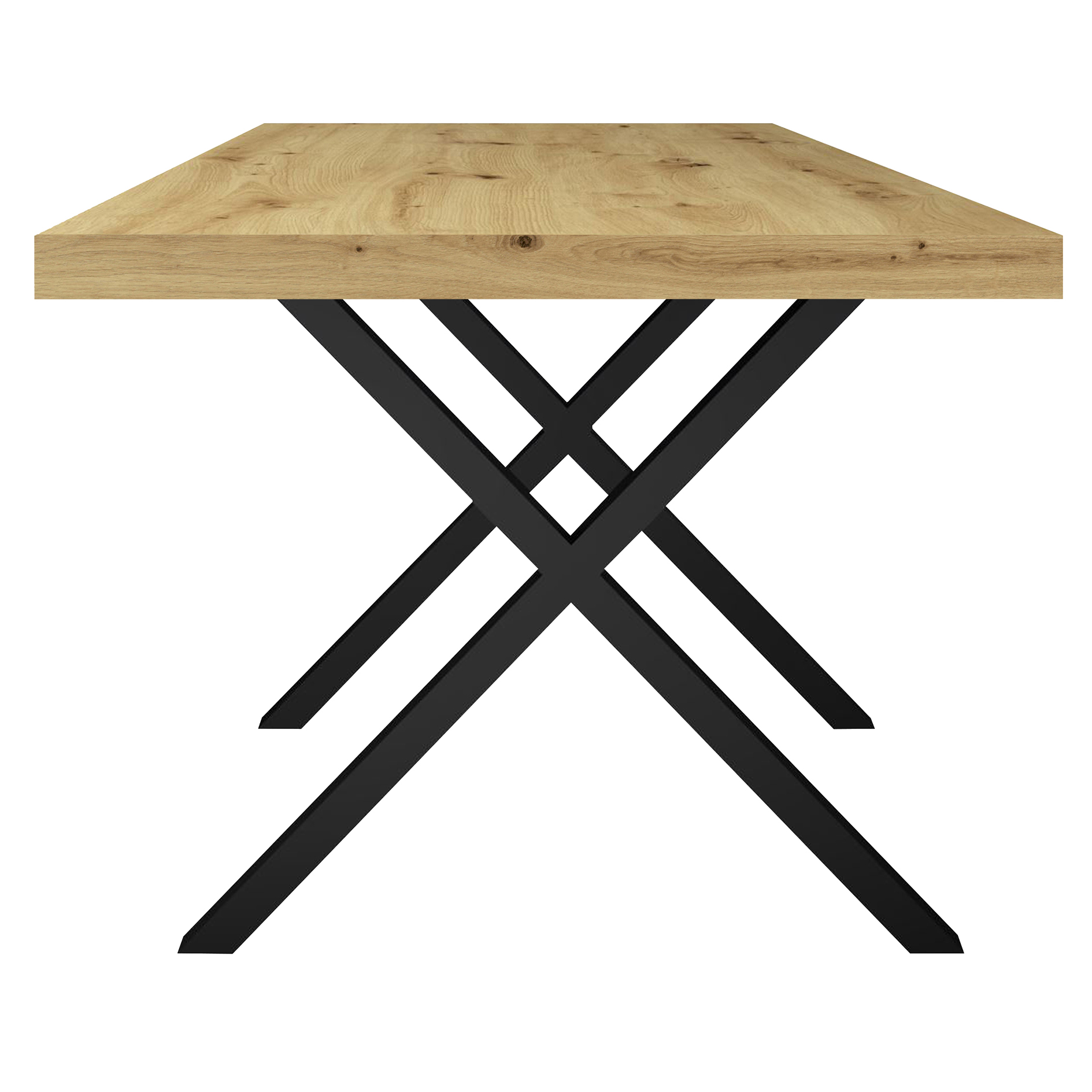 Esstisch - Artisan Eiche - schwarz - X-Gestell