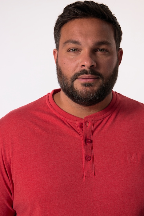 Men+ Henley, 2er-Pack, Basic, Halbarm, Rundhals, bis 8 XL