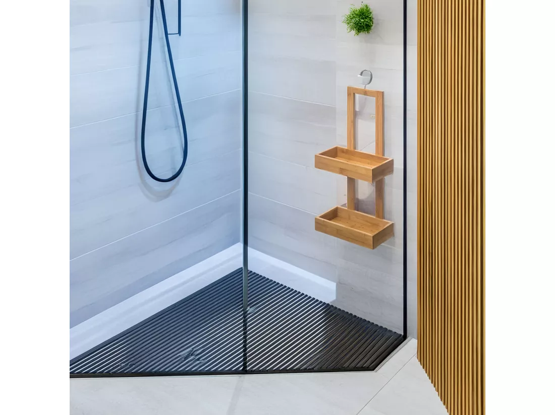 WELL HOME - Organisateur avec 2 receveurs de douche en bambou