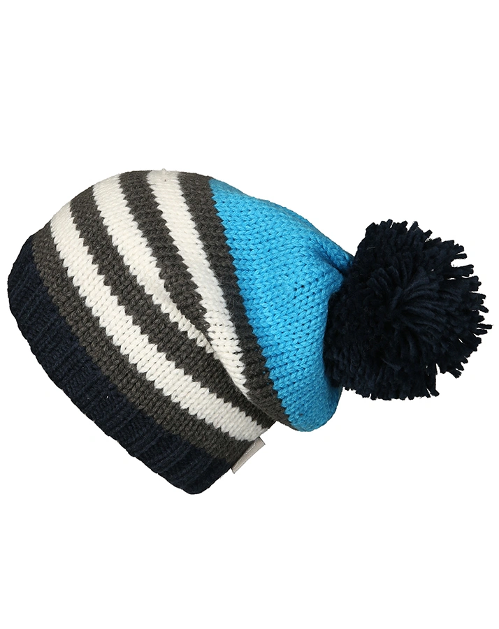 Strick-Mütze MULTI mit Bommel in bunt