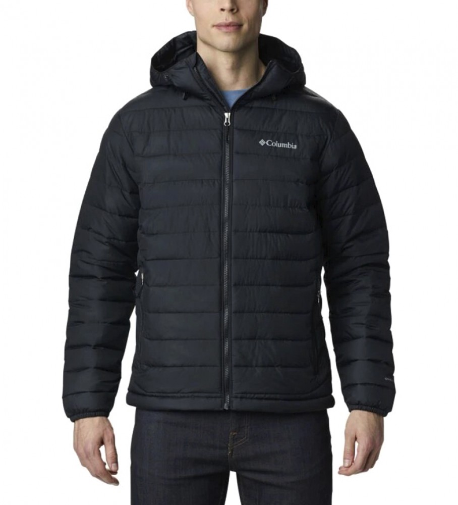Casaco com capuz Columbia Powder Lite preto /Omni-Heat/