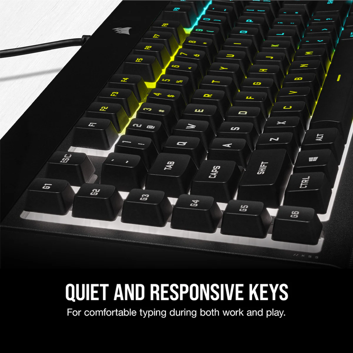 Corsair K55 RGB PRO gamingtastatur (nordisk oppsett)
