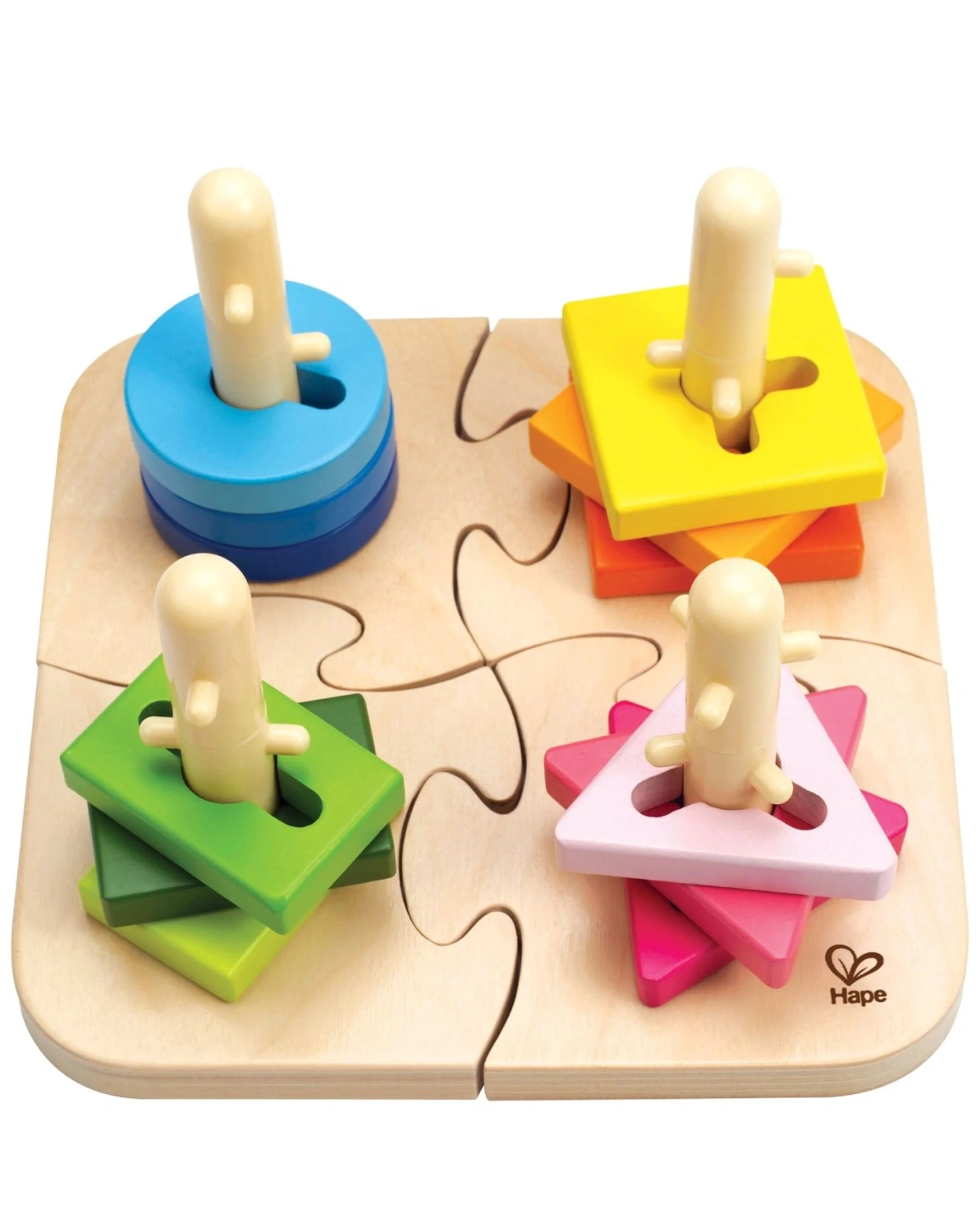 Kreatives Steckpuzzle 16-teilig aus Holz