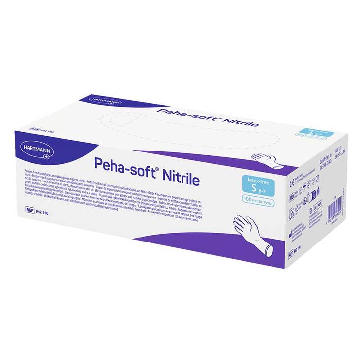Peha Soft nitrile Untersuchungshandschuhe puderfrei unsteril S, 100 St