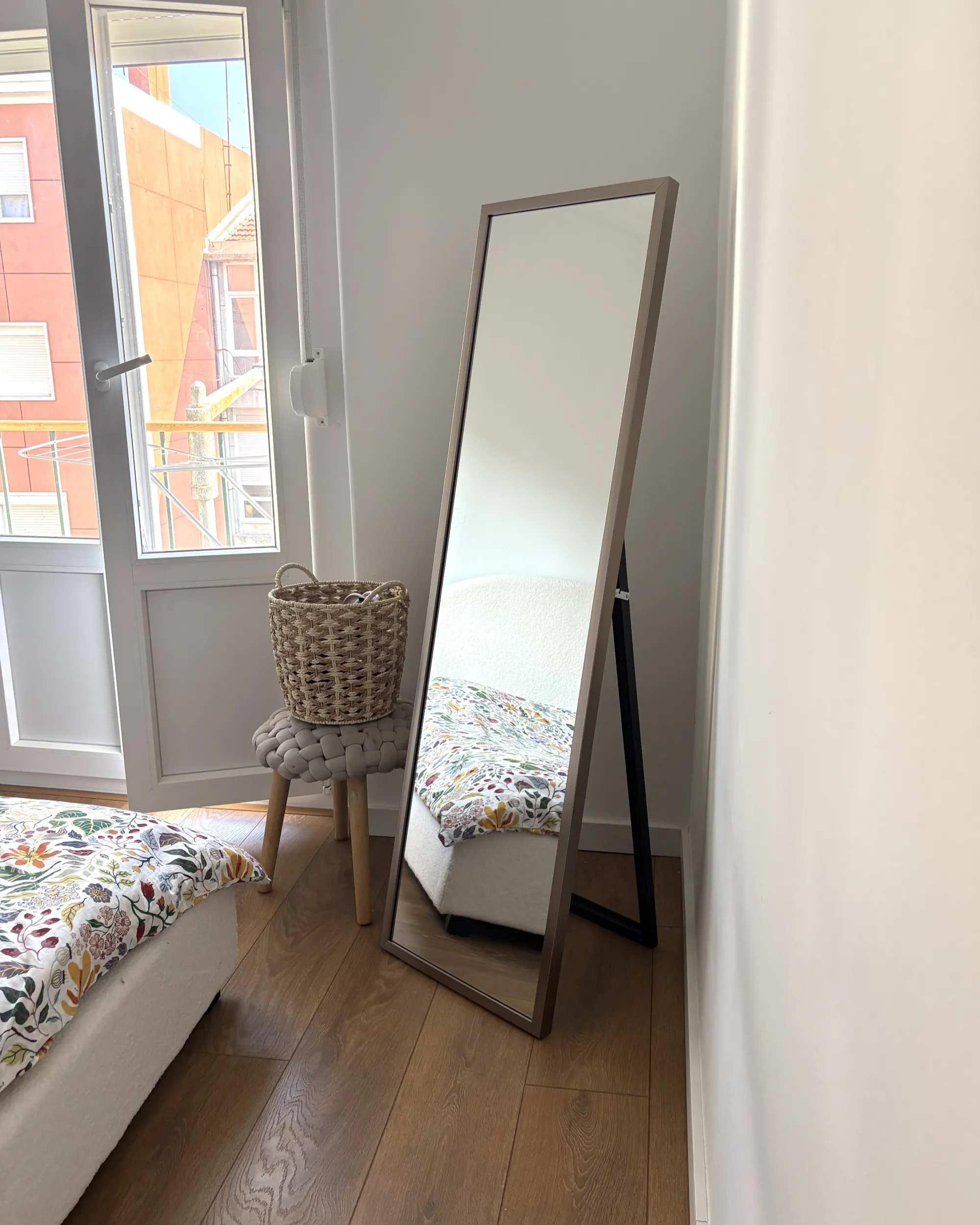 Staande spiegel TORCY 140 cm Zilver