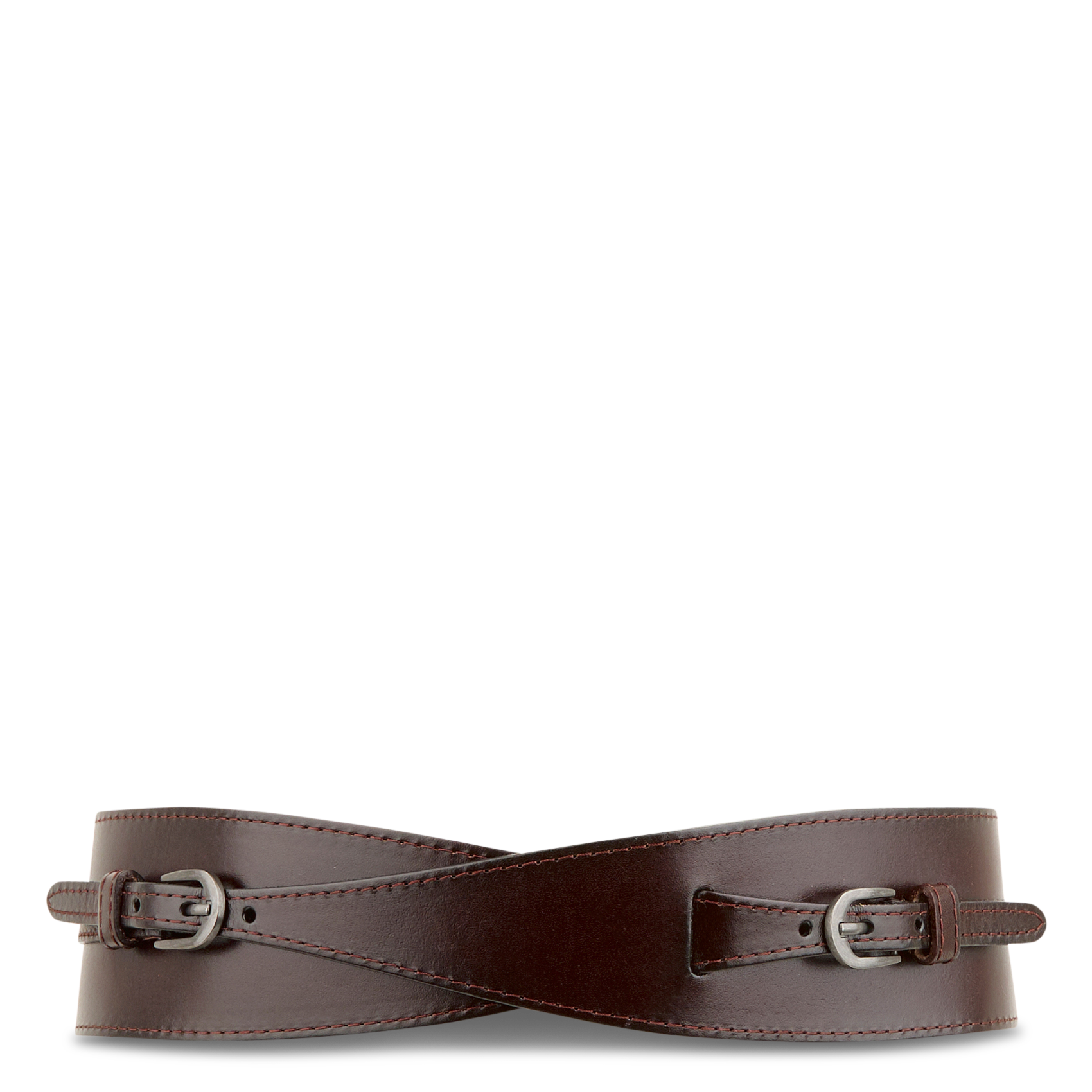 Ceinture en cuir mélangé | Marron
