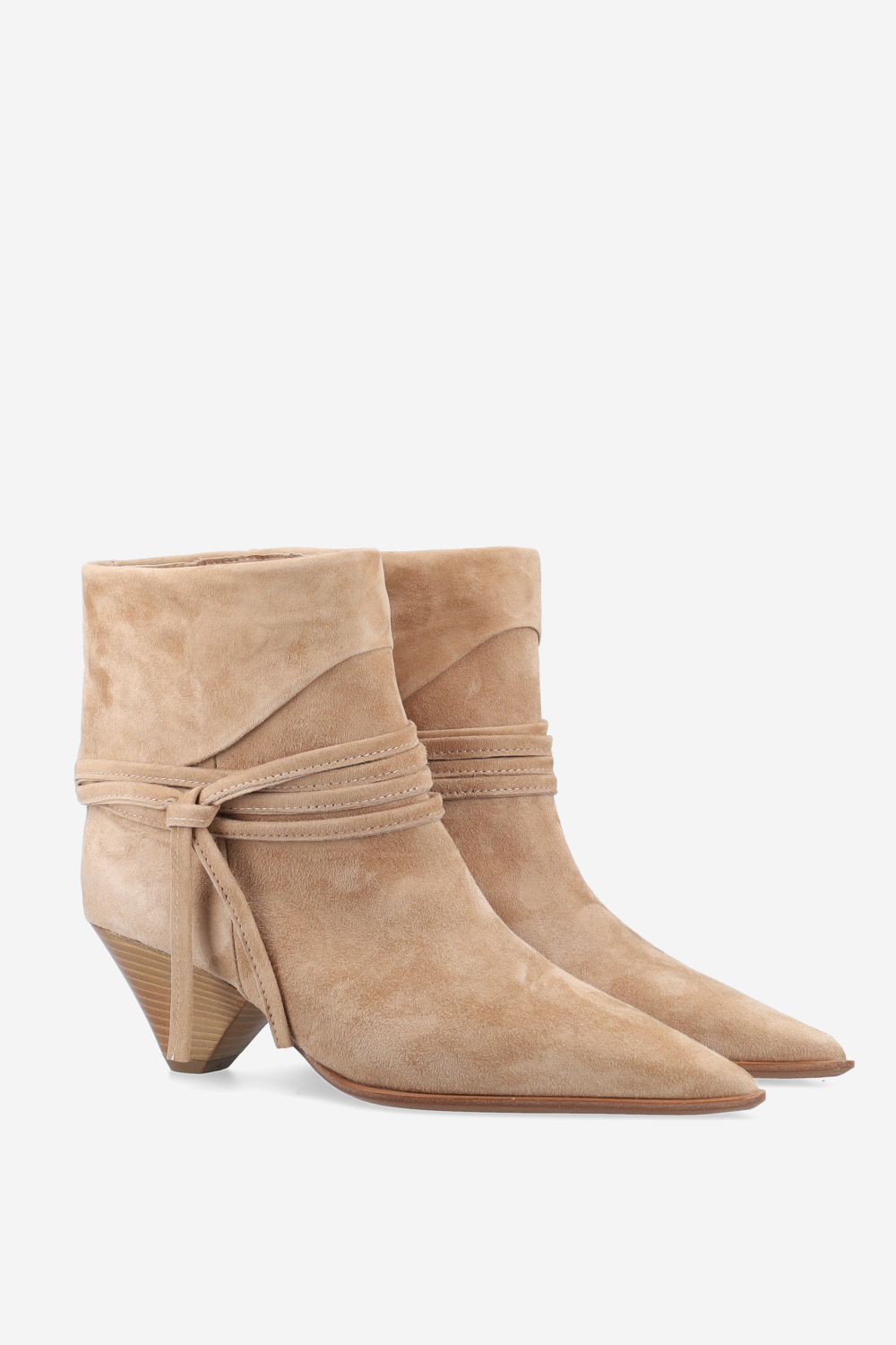 Fold-over suede ankle boots