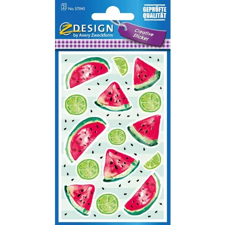 Avery Zweckform Z-Design 57045, Deko Sticker, Melone Lemon, 30 Aufkleber