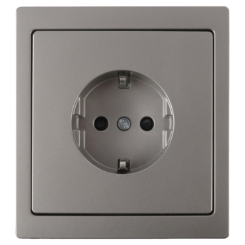 Merten D-Life Inbouw Stopcontact Enkel RA RVS