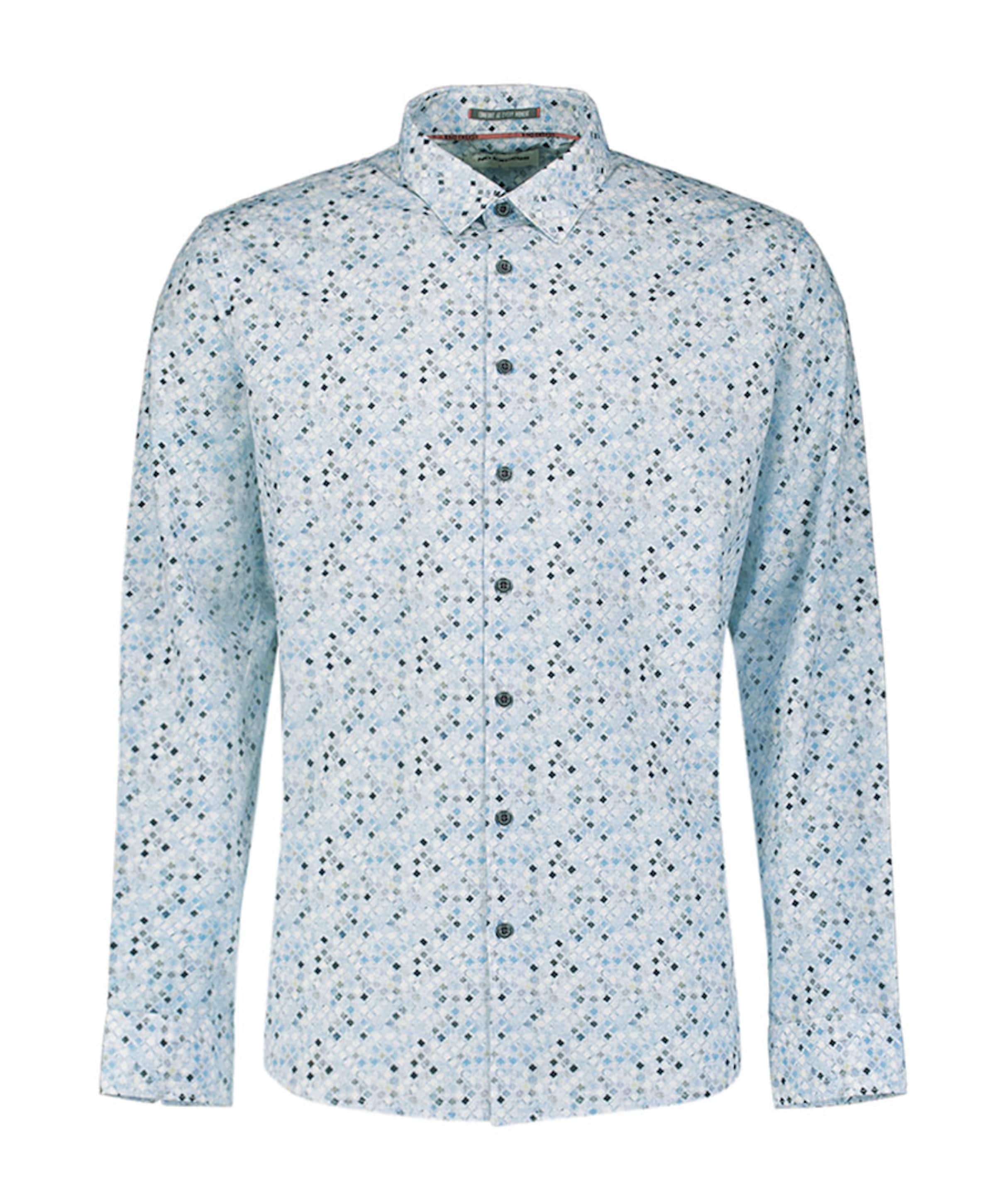 No Excess Heren overhemd lange mouw blauw