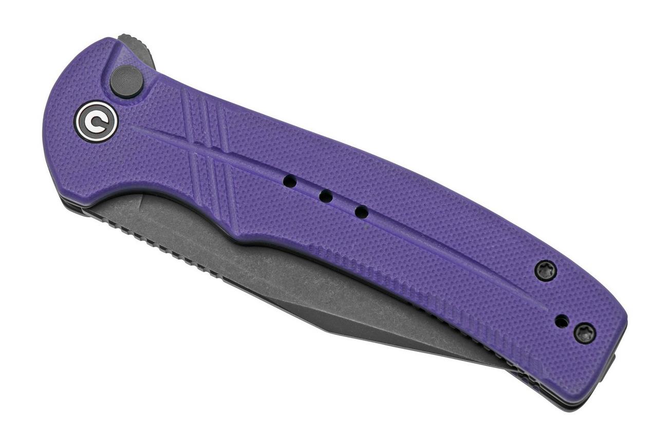 Civivi Cogent C20038D-2 Blackwashed Plain Edge, Purple G10 zakmes